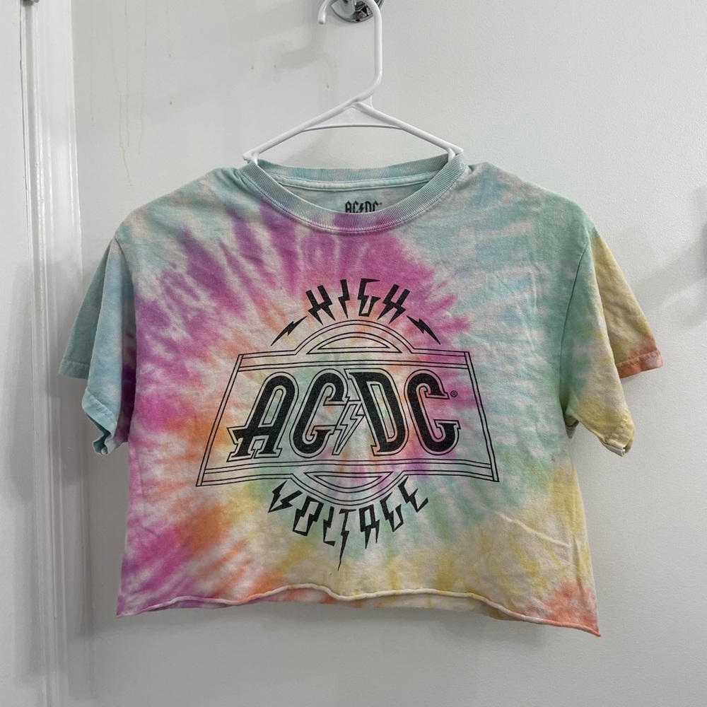 Tiedye AC/DC crop top